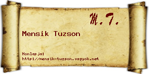 Mensik Tuzson névjegykártya